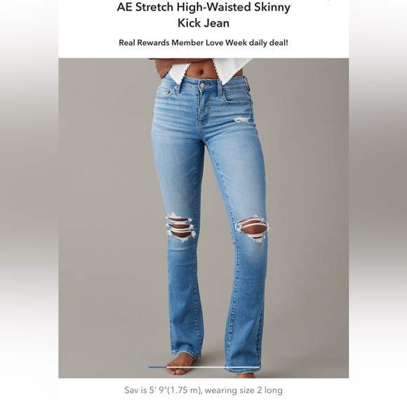 New AE Stretch High-Waisted Skinny Kick Jean - Picture 7 of 8